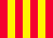 Gelbe Flagge mit vertikalen roten Streifen